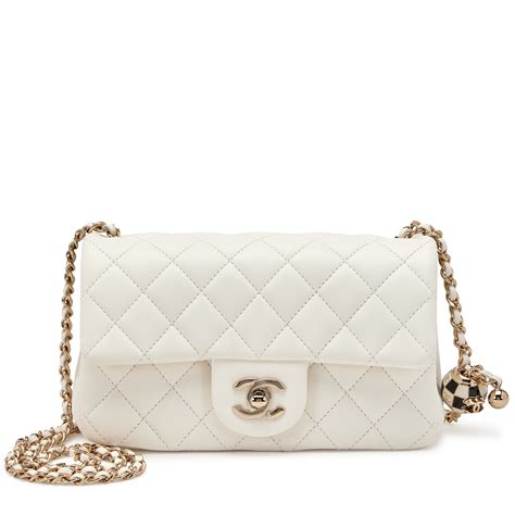 chanel white mini bag|mini flap bag chanel 2021.